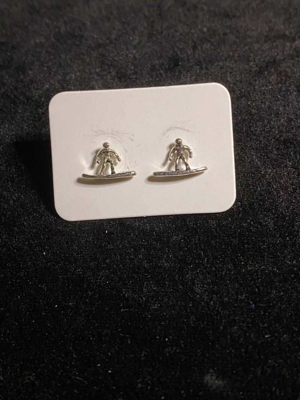 .925 Sterling Silver Snowboarder Earrings Women Unisex
